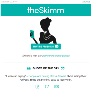 The Skimm social sharing