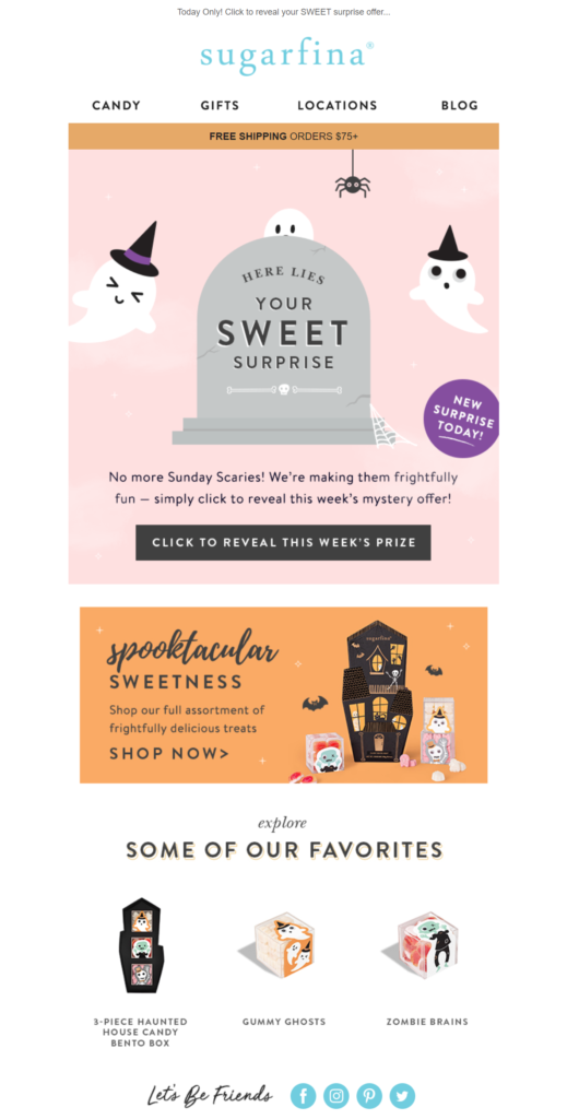 Sugafina Halloween marketing limited time offers