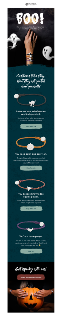 Wanderer Bracelets Halloween marketing example