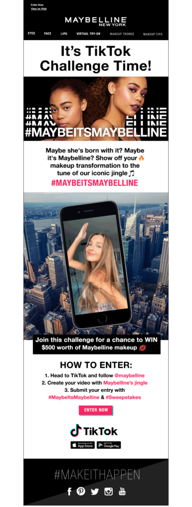 Maybelline social competition customer engagement
