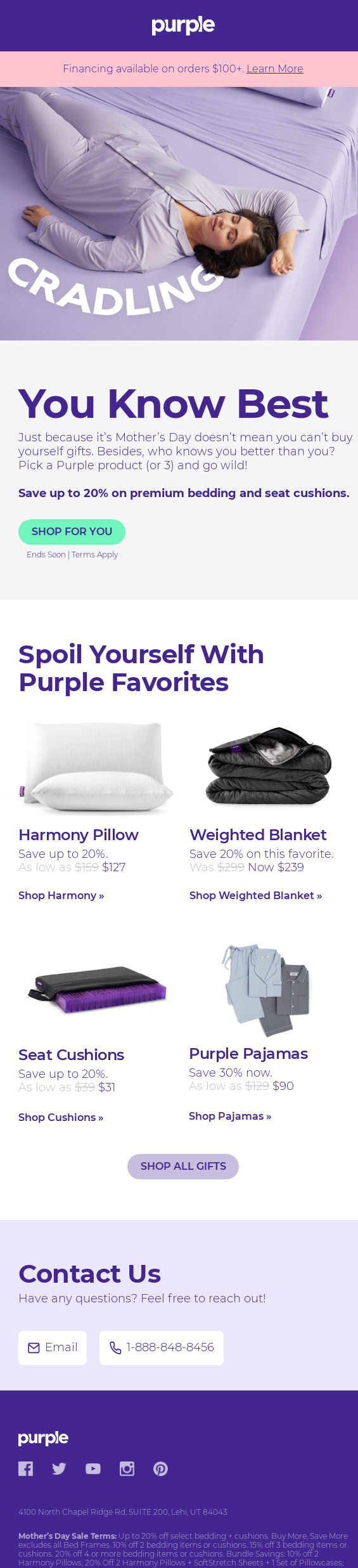 Purple Mother's Day email