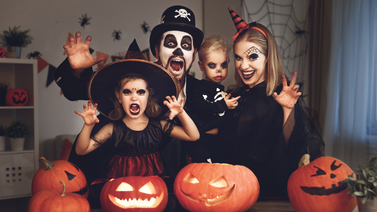 Family dressed up for Halloween