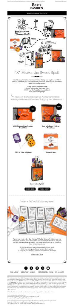 Sees candies Halloween example