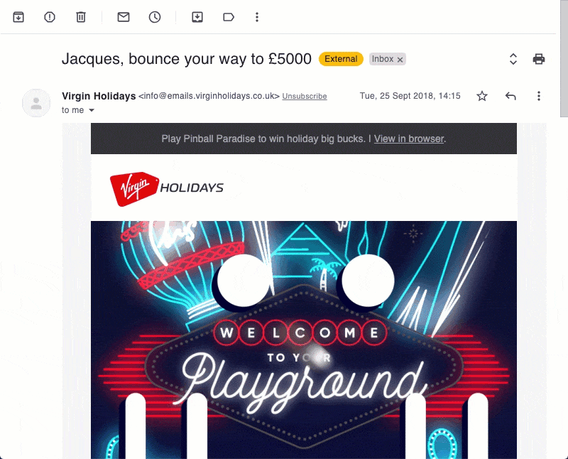 Virgin Holidays gamified experience