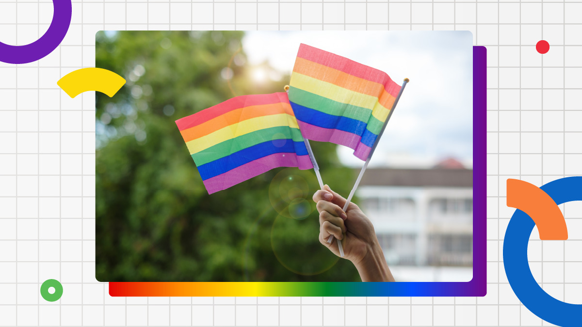 Rainbow flags celebrating pride