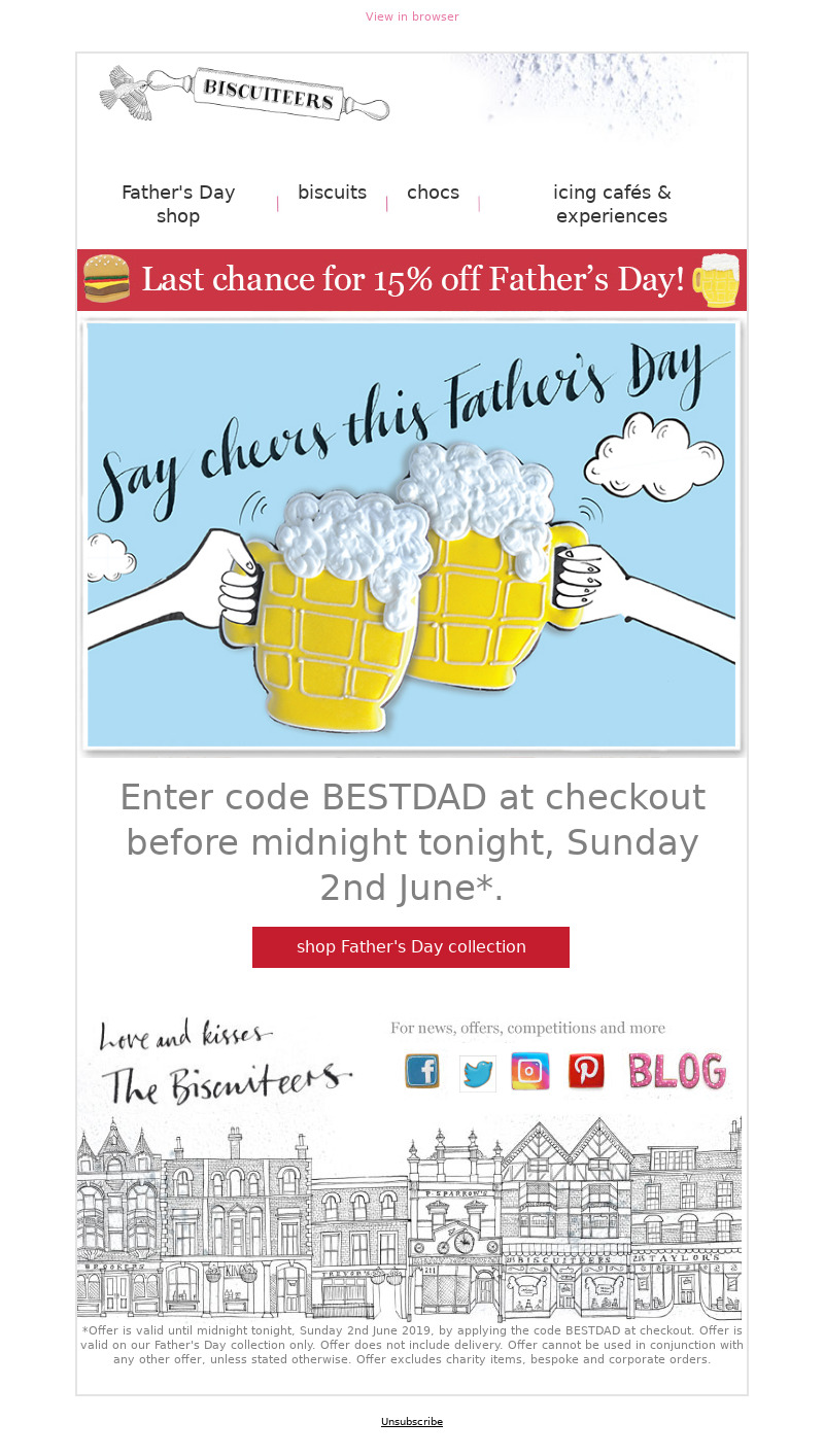 Email marketing campaign for Father's Day