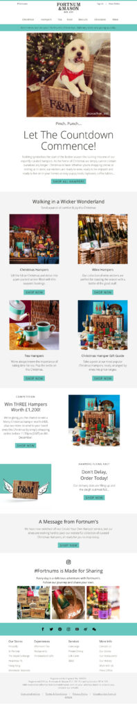 Fortnum and Mason email example - let the countdown begin
