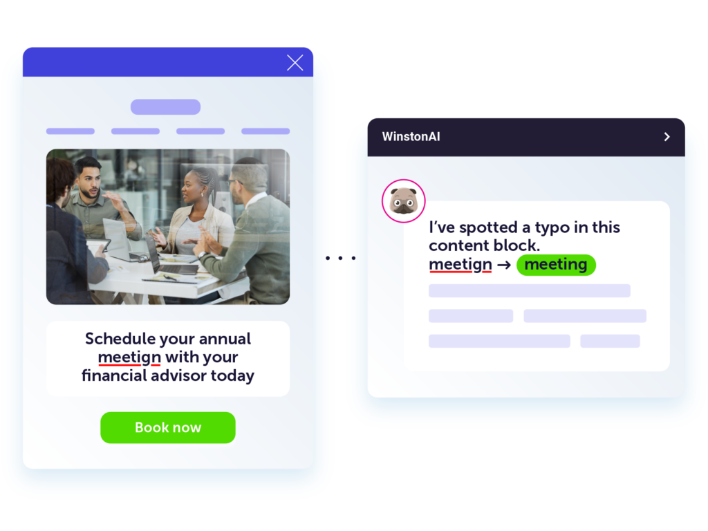 WinstonAI detecting a typo and suggesting a correction