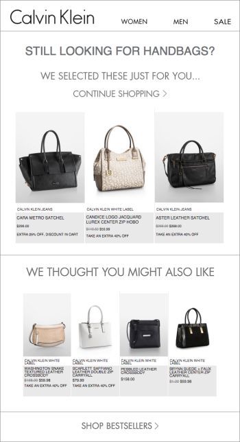 Calvin Klein, product recommendations for customer engagement.
