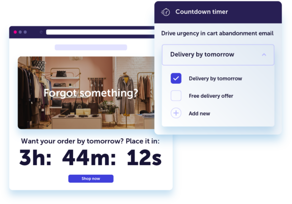 A user interface snippet featuring an example of the platform's countdown timer tool