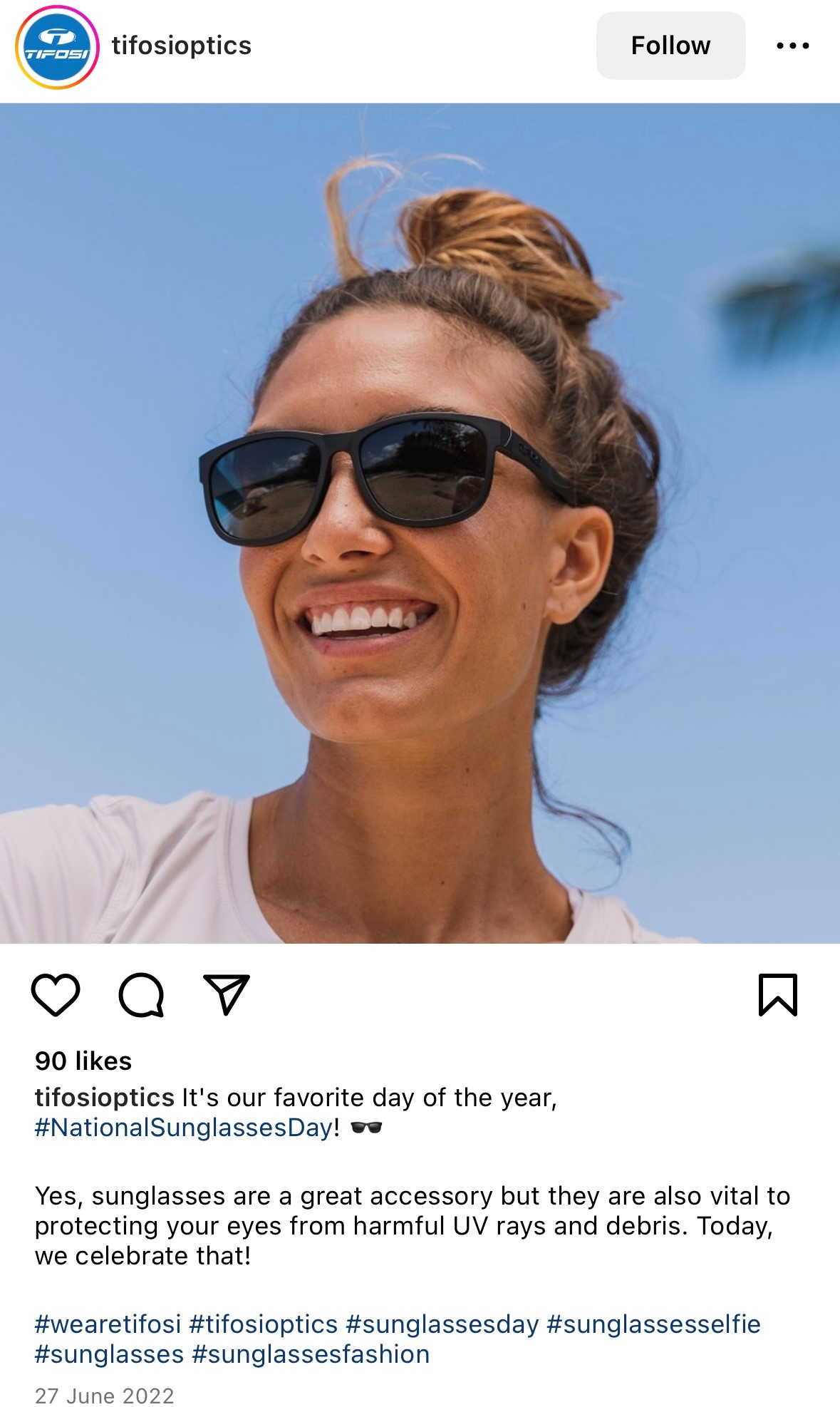 Tifo Optics, Sunglasses Day social media campaign.