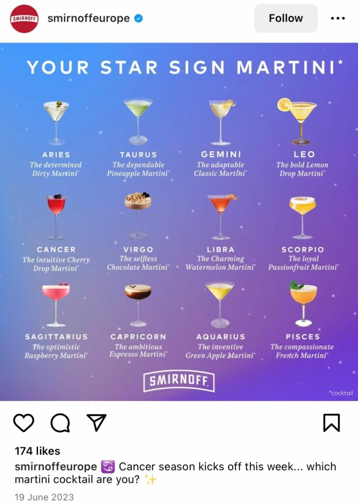 Smirnoff Europe, Martini Day social media campaign. 