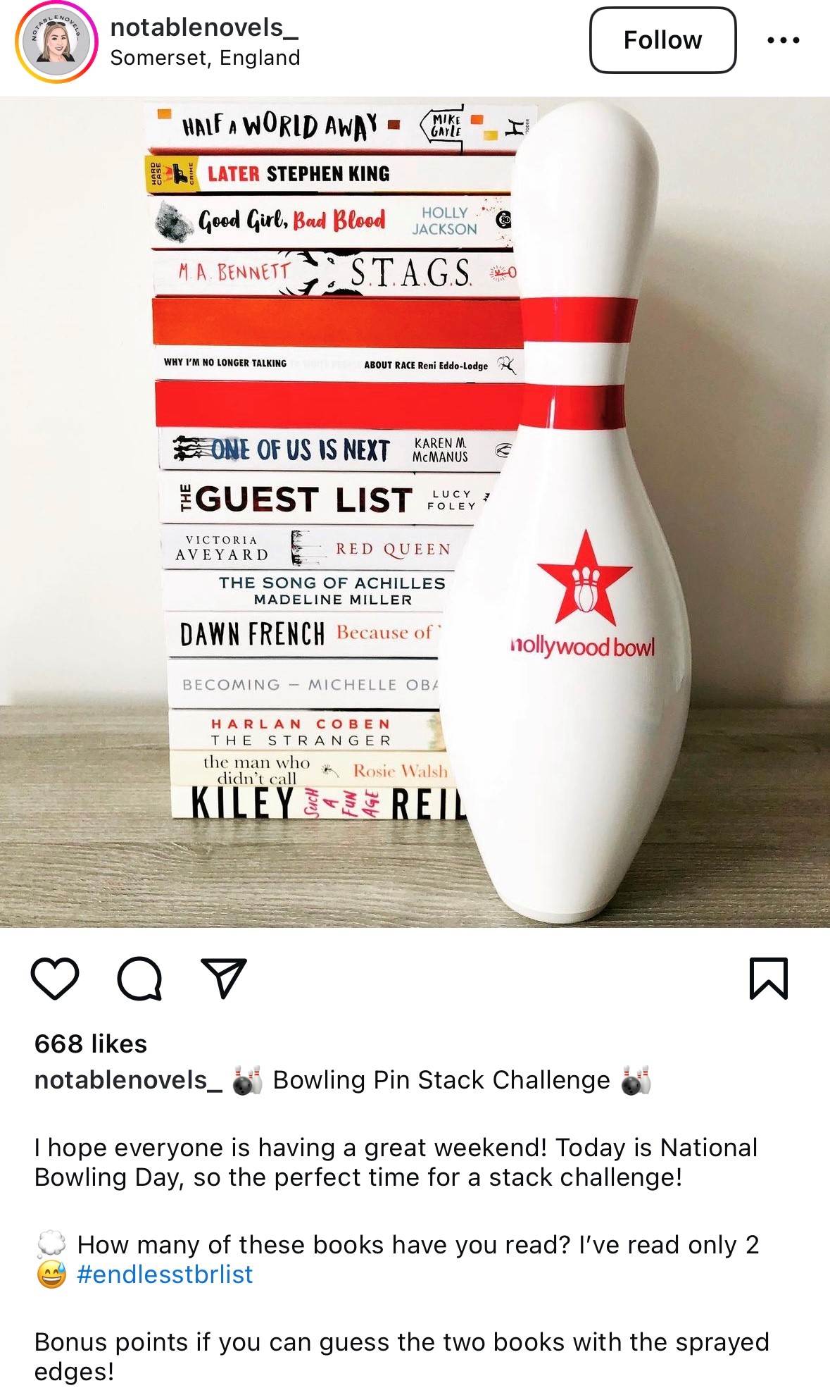 Notable Novels, Bowling Day social media campaign.