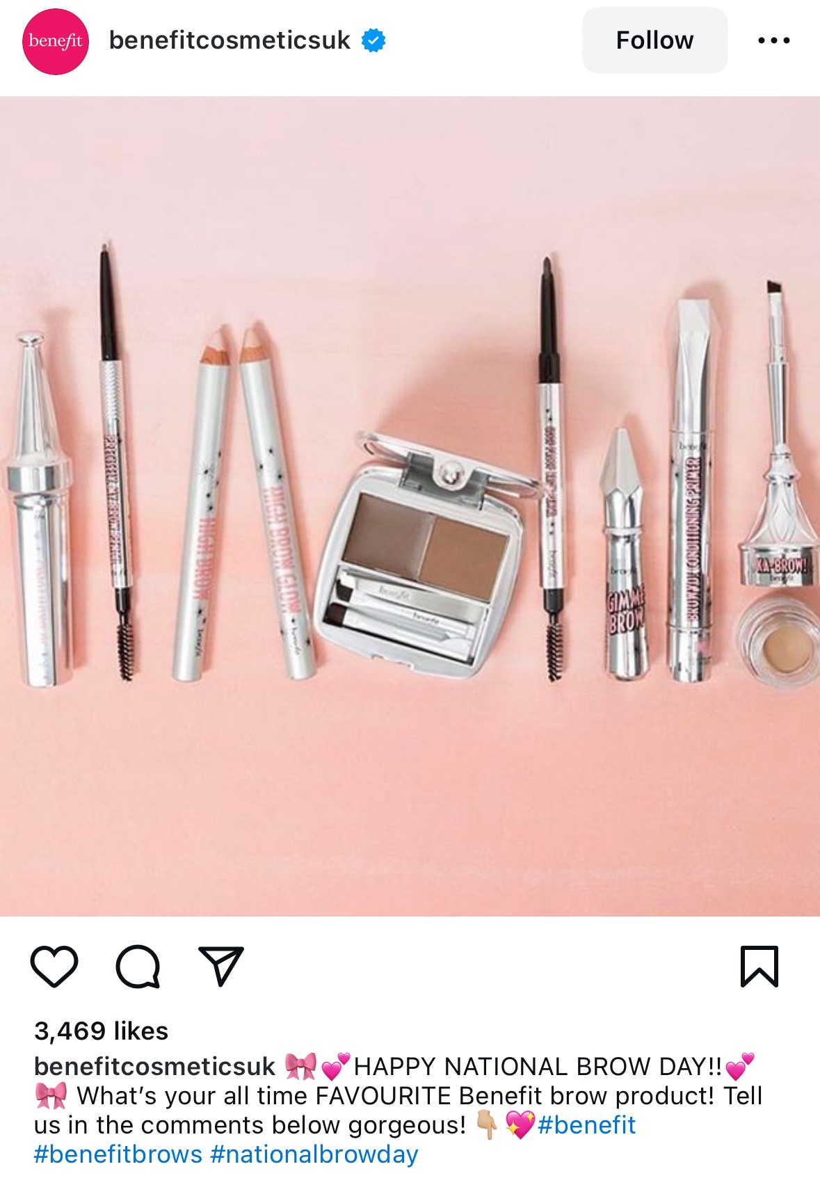 Benefit National Brow Day social media campaign 