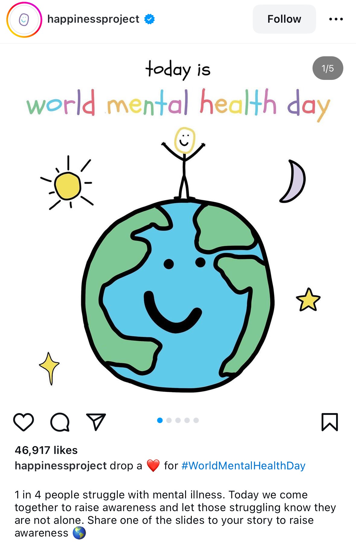 Happiness Project World Mental Health Day social media campaign