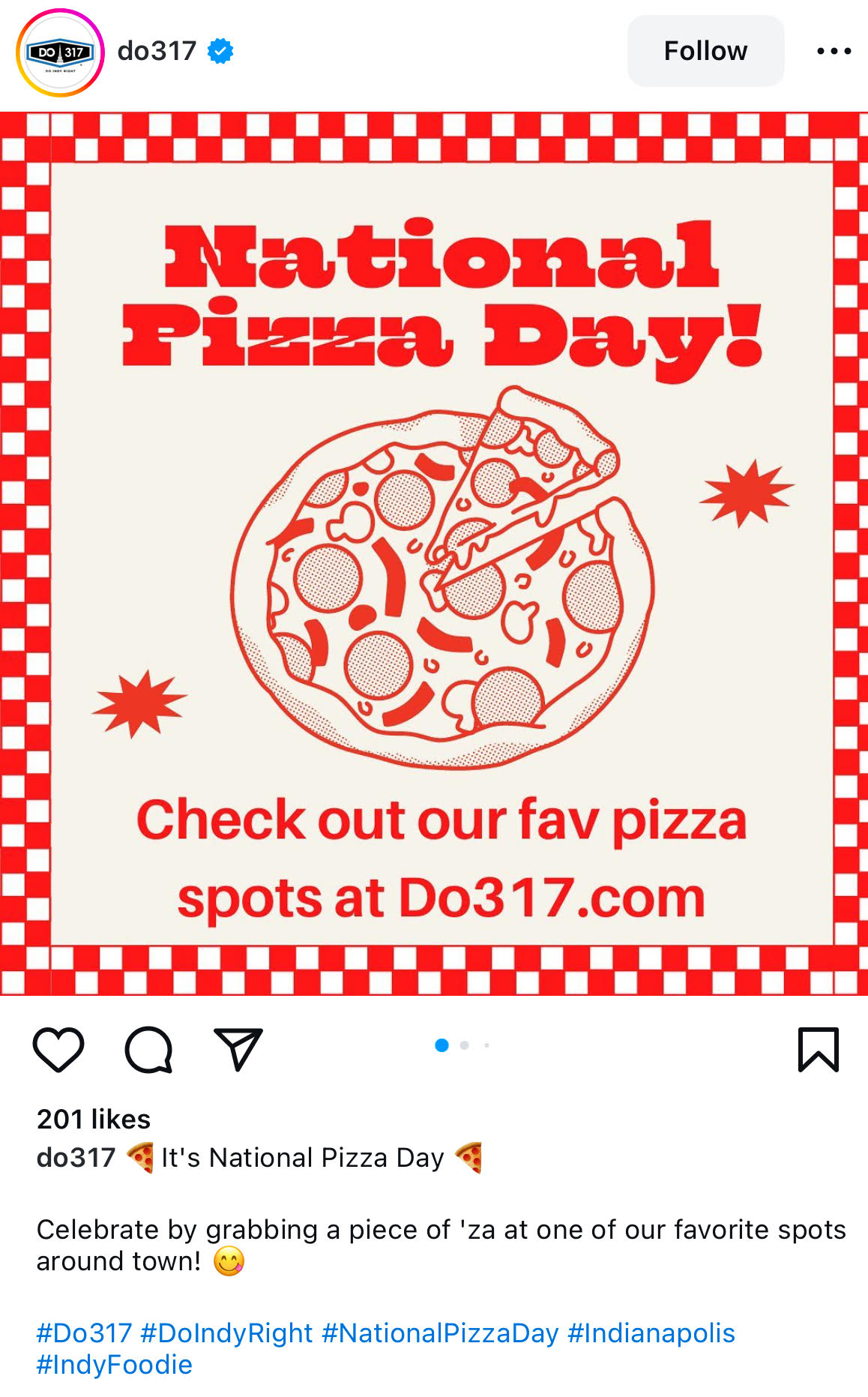 DO 317 National Pizza Day social media campaign