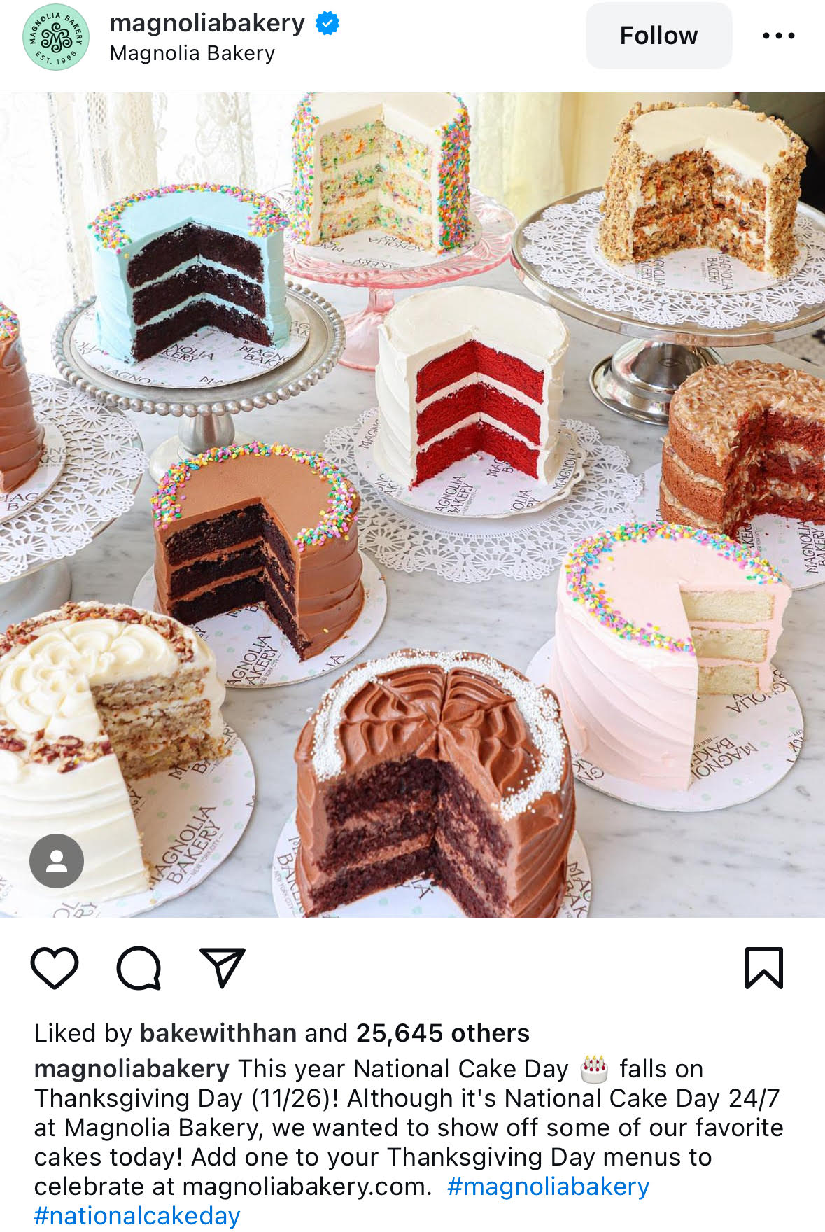 Magnolia Bakery National Cake Day social media campaign