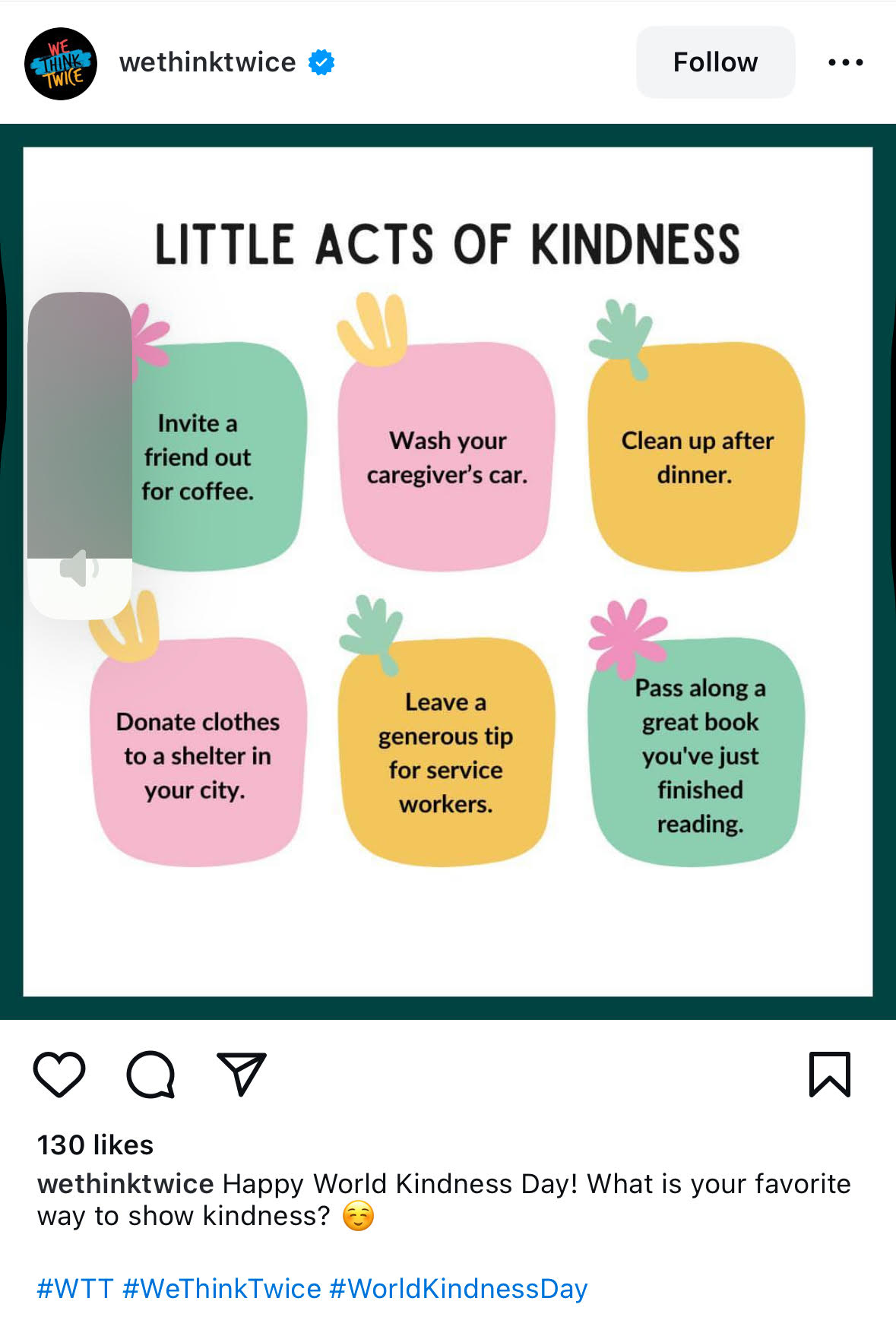 We Think Twice World Kindness Day social media campaign