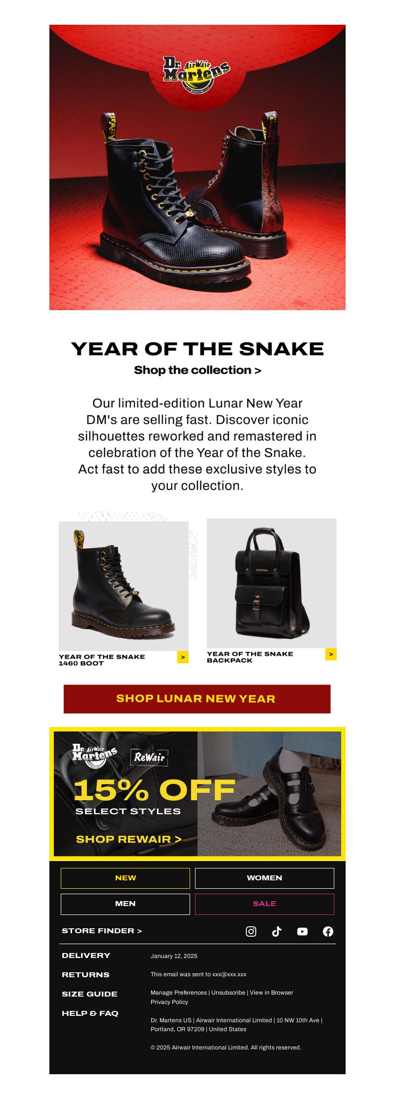 Dr. Martens, Chinese New Year email campaign.